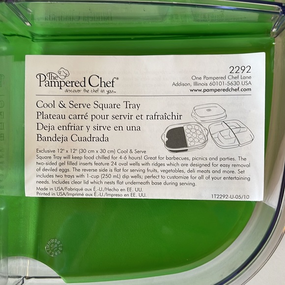 NWOT The Pampered Chef Cool & Serve Tray, No Tags Come With Pampered Chef - Picture 11 of 11
